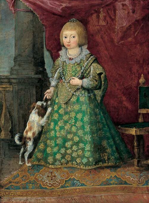 Portrait d'archiduchesse Marianne d'Autriche (1634-1696) en costume espagnol., 1630, 