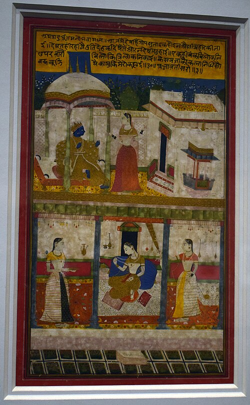 Krishna sending message to Radha, 1750, 