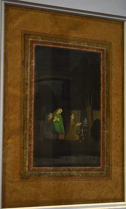 Royal lady worshipping Siva-linga, 1700, 