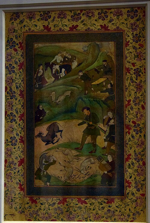 Emperor Jahangir hunting deer, 1700, 