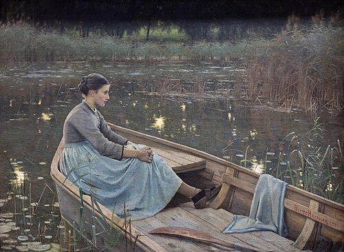 L'attente.Le rendez-vous, effet du soir, 1881, 