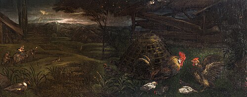 Paysage avec animaux de basse-cour, 1590, 