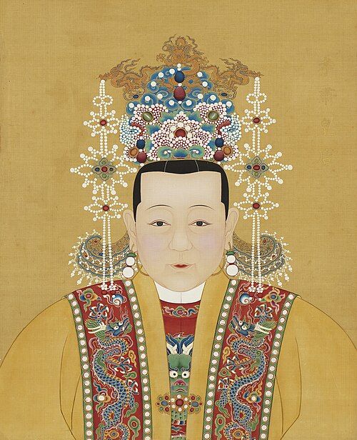 明代帝后半身像册（一）-孝肃皇后, , 