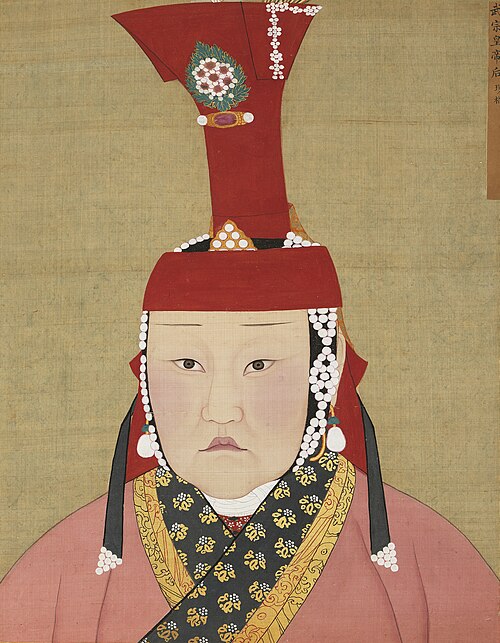 元代后半身像册-武宗皇帝后 珍格, , 