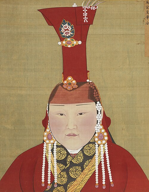 元代后半身像册-英宗皇帝后（2）, , 