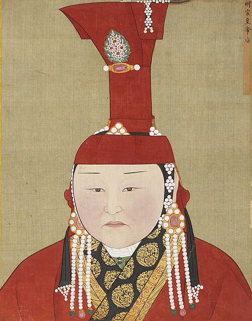 元代后半身像册-明宗皇帝后, , 
