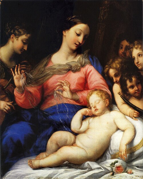 Madonna and Child with St. Catherine and angels., 1670, 