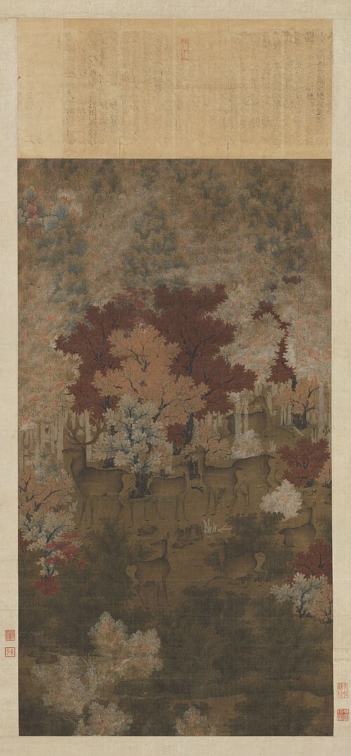 Herd of Deer in a Maple Grove, , 