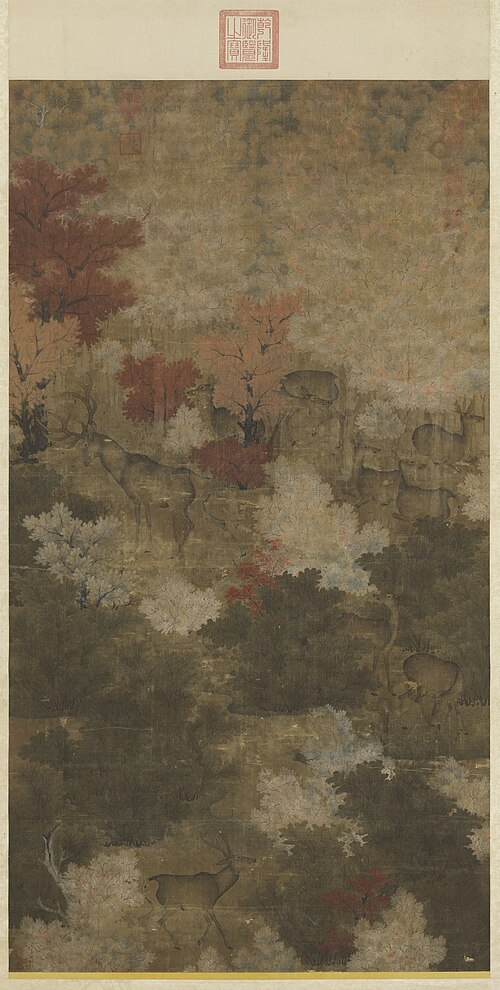 Herd of Deer in an Autumnal Grove, , 