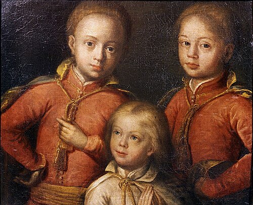 Portrait of Aleksander, Konstanty and Jan sons of John III Sobieski., 1685, 
