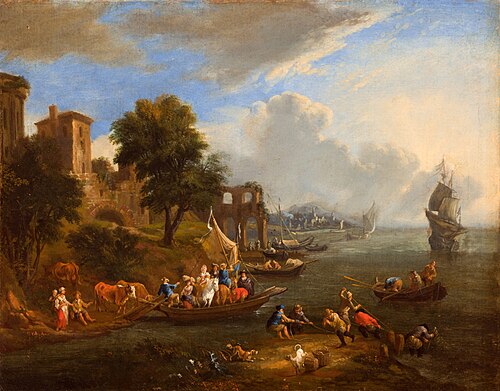 Marine landscape with fishermen, 1709, 