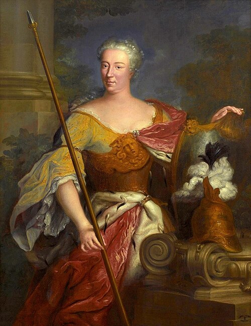 Portrait de Elżbieta Sieniawska née Lubomirska en Minerve., 1725, 