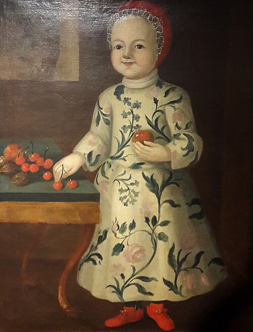 Portrait d'enfant avec cerises., 1750, 