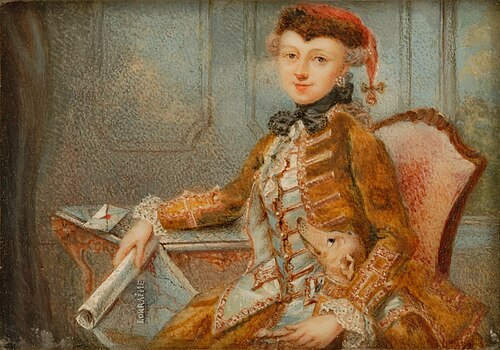 Lady in Riding Dress with Dog, possibly Marie Françoise Catherine Marquise de Boufflers, 1760, 