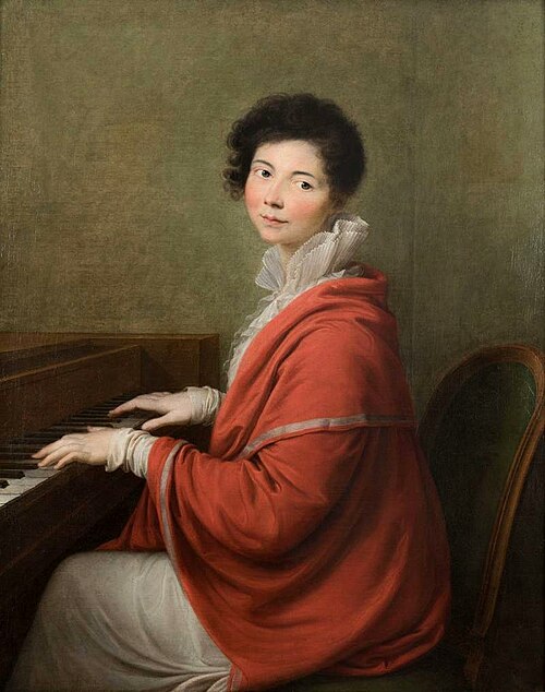 Portrait de Franciszka Kamieńska jouant du piano., 1850, 