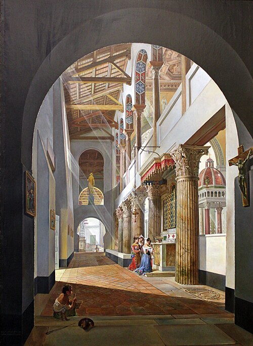 Interior of S. Lorenzo fuore delle mure in Rome, 1832, 