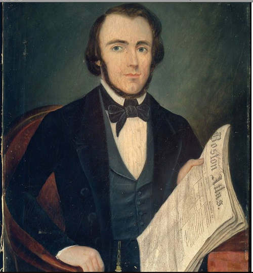 Portrait of a Man with Boston "Atlas"., 1845, 