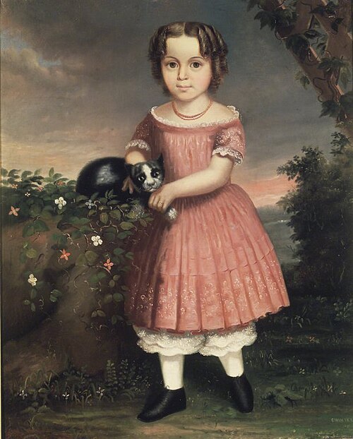 Portrait of a Child Holding a Cat, 1851, 