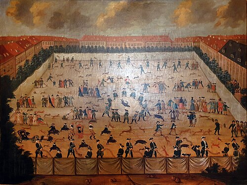 Fox and boar tossing at Jagschloss Grunewald, 1720, 