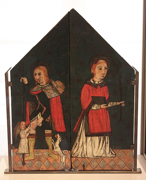 Saint Roch et Saint Etienne, diptyque, 1400, 
