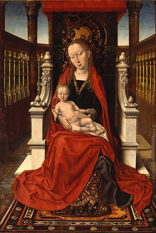 Enthroned Maria with child, 1450, 