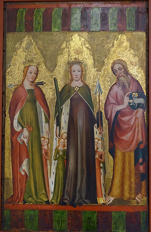 Altarpieces: The Saints Ursula, Christina and John the Baptist, 1400, 
