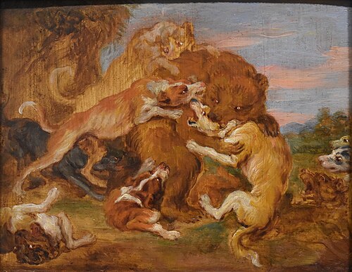 Ours attaqué par une meute, 1700, 