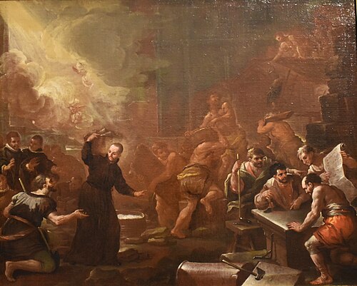 Saint François Xavier présidant la construction d'un édifice, 1700, 