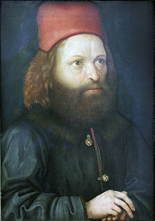 Portrait of a bearded man with a red cap, 1500, 