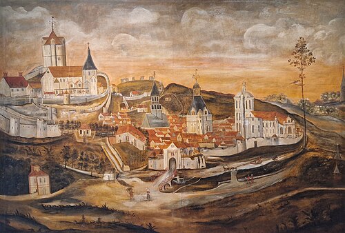 Vue générale de la ville et du château de Dreux au 17e siècle, 1700, 