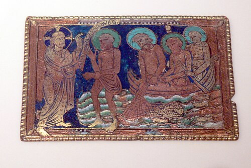 Saint Peter walking on the water, 1200, 