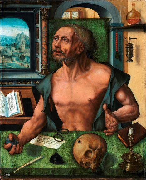 De boetvaardige Hieronymus in zijn studeervertrek (Salzburg), 1550, 