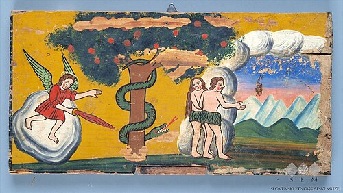 Adam in Eva v raju, 1850, 