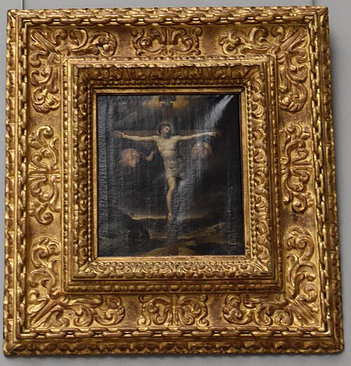 Christ en croix entre deux anges, 1600, 