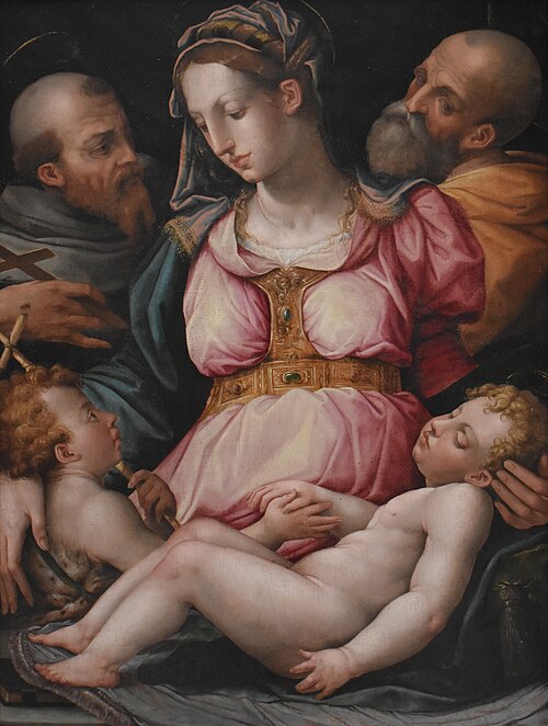 Sainte Famille avec le petit saint Jean-Baptiste et saint François d'Assise, 1600, 