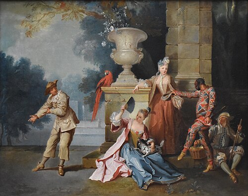 Comédiens italiens dans un parc, 1710, 