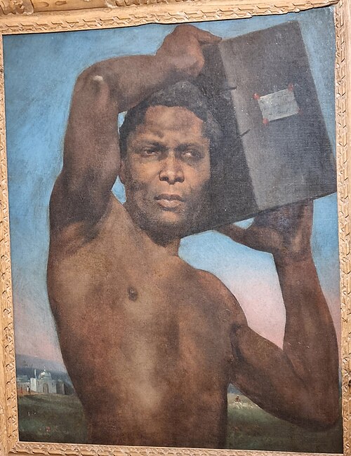 Homme portant une caisse, 1850, 