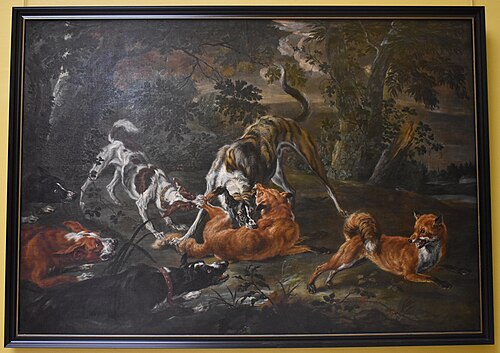 Foxes hunting, 1700, 