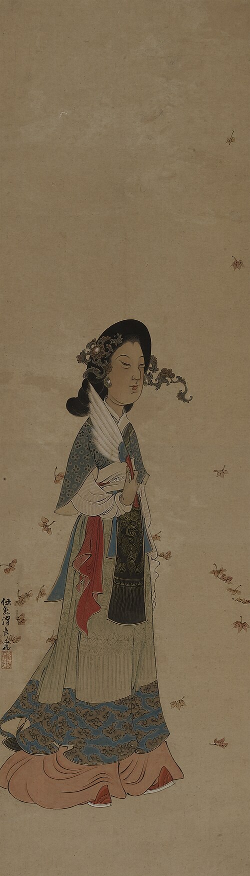 清任熊湘夫人图轴, , 