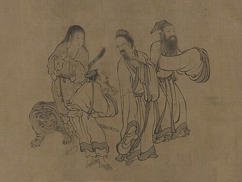 宋人白描群仙卷, , 