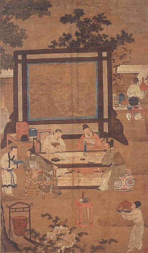 明人十八学士图屏, , 