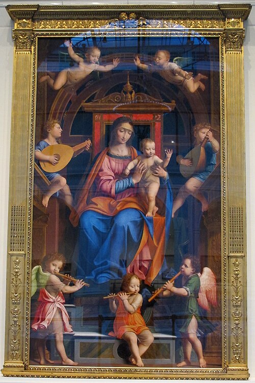 madonna in trono col bambino e santi, 1550, 