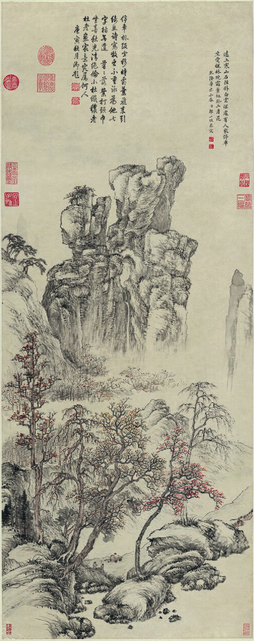清邹一桂杜牧诗意图轴, , 