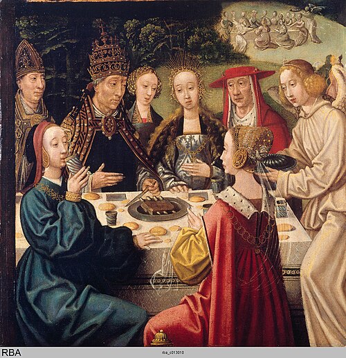 Die heilige Ursula speist mit drei Gefährtinnen beim Papst, 1517, 