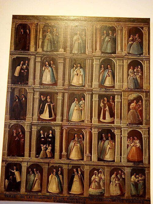 Traje de las religiosas de los conventos novohispanos, 1701, 