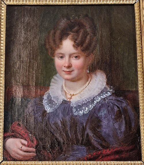 Portrait de femme à collerette de tulle, , 