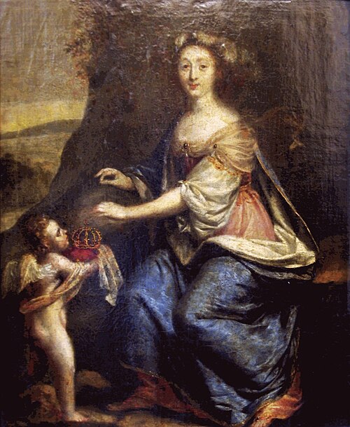 Portrait de femme recevant la couronne royale, , 