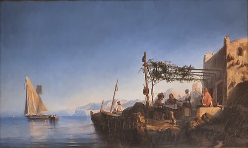 Le repas sous la pergola au bord du lac, , 