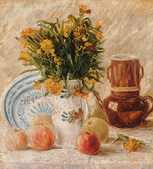 Vase with Flowers, Coffeepot and Fruit, 1887, 