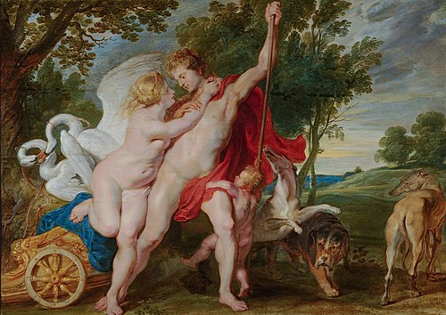 Vénus tente de dissuader Adonis d'aller à la chasse, 1611, 